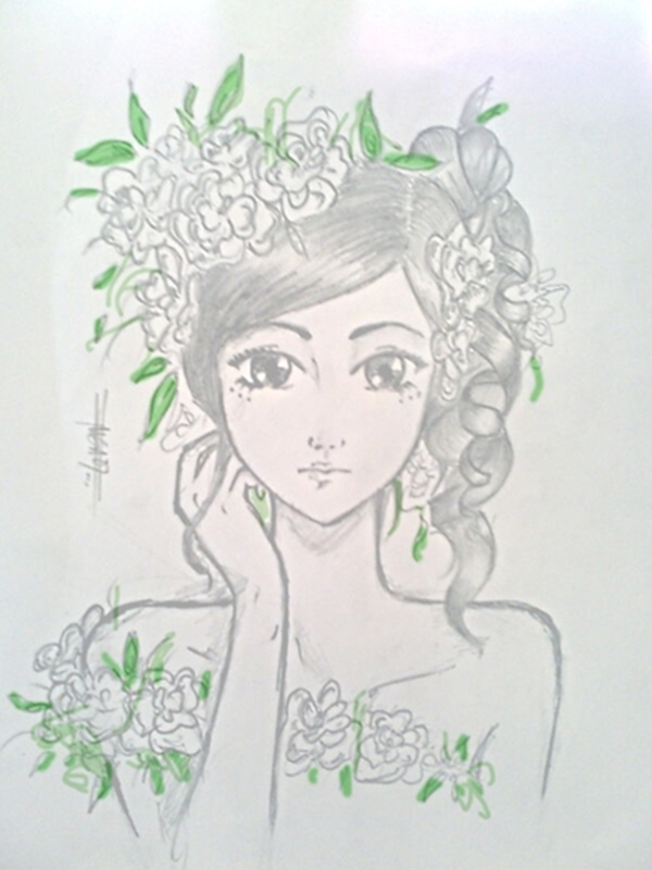 Flower Girl Drawing. by Adoradraw on DeviantArt